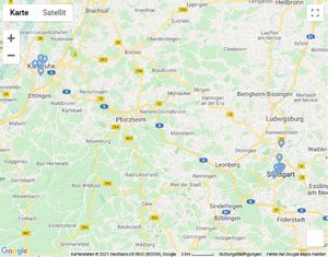 Bauhaus und Moderne in Baden-Württemberg - Karte