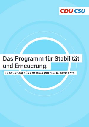 zur Analyse des CDU/CSU-Wahlprogramms