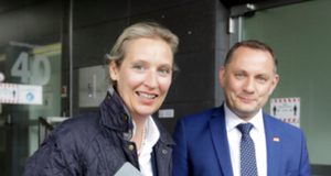 Dr. Alice Weidel und Tino Chrupalla, Spitzenduo der AfD für die Bundestagswahl 2021. Foto: Jens Schicke, picture alliance / SZ Photo